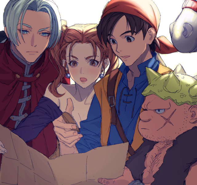jessica albert, hero, kukuru, medea, and yangus (dragon quest and 1 more) drawn by komiya_kuniharu
