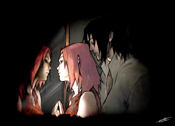 haruno sakura and uchiha sasuke (naruto) drawn by nami64