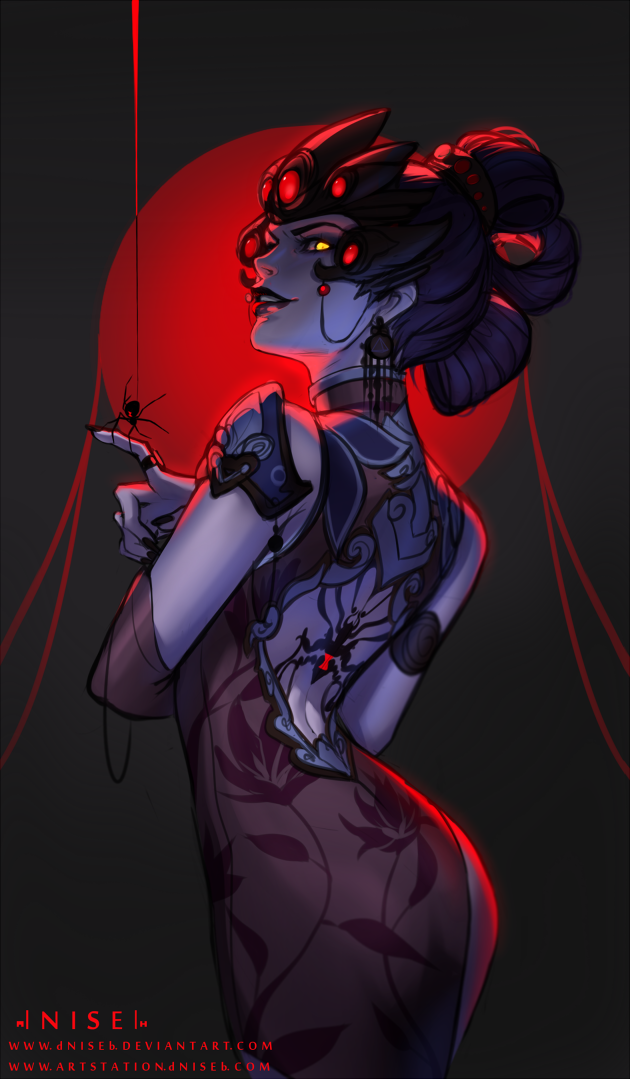 widowmaker and black lily widowmaker (overwatch and 1 more) drawn by nise_loftsteinn