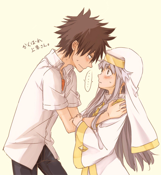 kamijou touma and index (toaru majutsu no index) drawn by yamano_(151515)