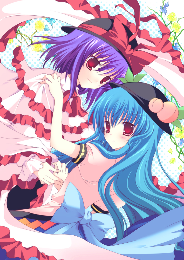 hinanawi tenshi and nagae iku (touhou) drawn by shirogane_hina