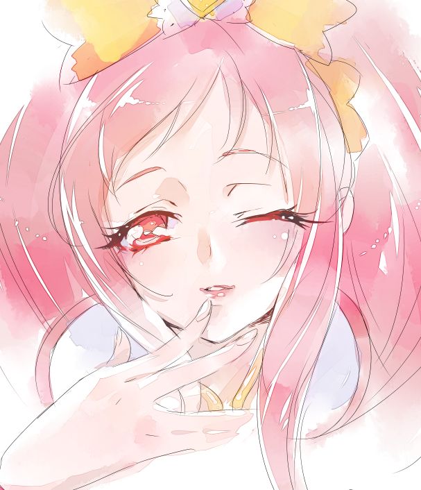 madoka aguri and cure ace (precure and 1 more) drawn by chiyo_(rotsurechiriha)