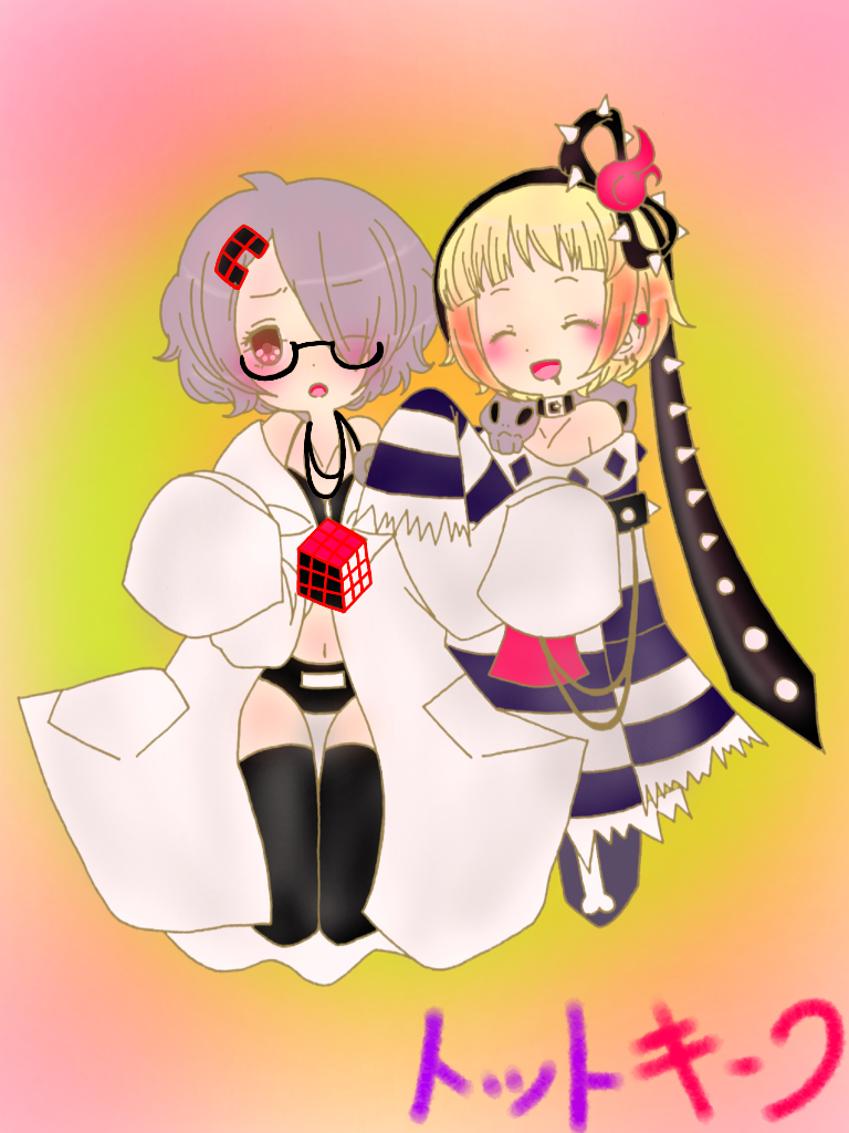 tot pop and keek (mahou shoujo ikusei keikaku and 2 more) drawn by moka_panda