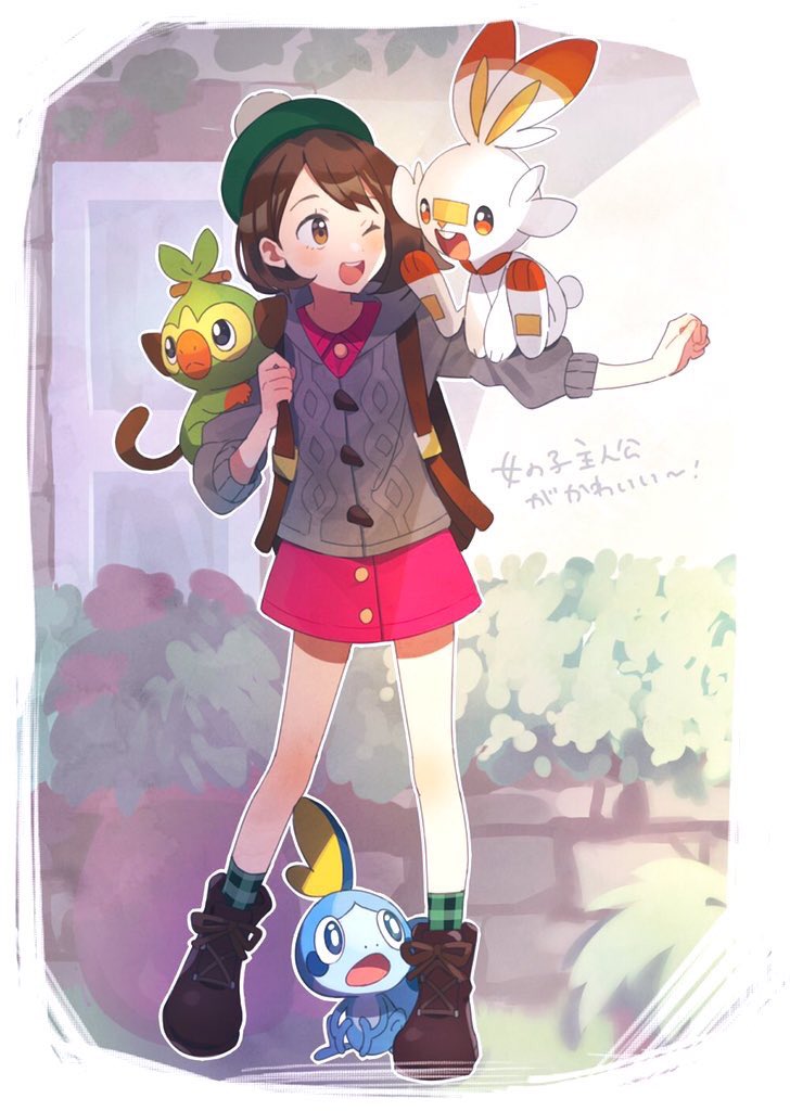 gloria, scorbunny, sobble, and grookey (pokemon and 1 more) drawn by unapoppo