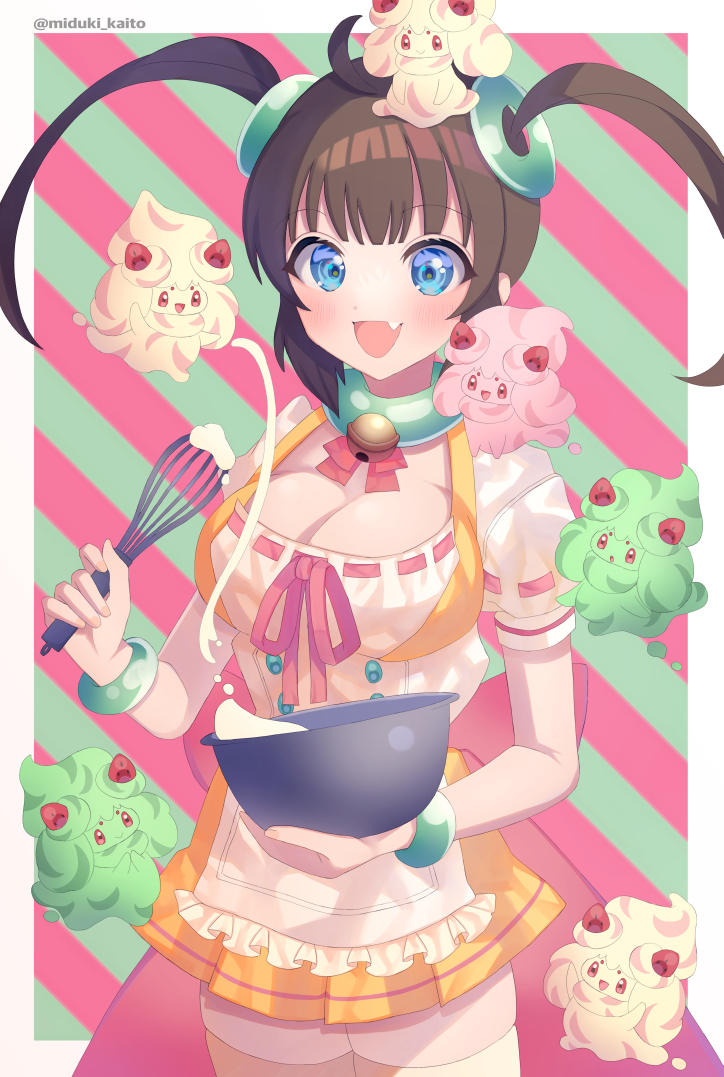alcremie and minori (pokemon and 2 more) drawn by gogat8