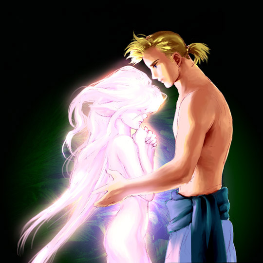 terra branford, sabin rene figaro, and trance terra branford (final fantasy and 1 more) drawn by yuccoshi