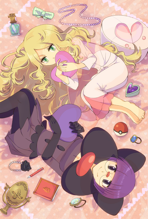 caitlin and shauntal (pokemon and 1 more) drawn by pohe