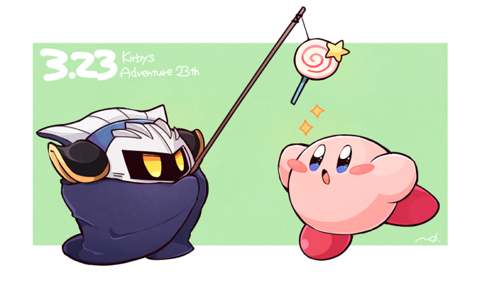 kirby and meta knight (kirby and 1 more) drawn by midooka_(o_k_k)