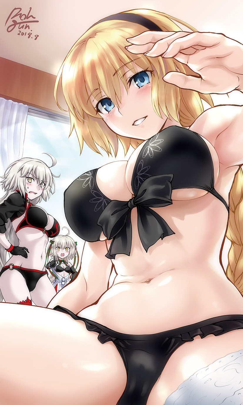 jeanne d'arc alter, jeanne d'arc, and jeanne d'arc alter santa lily (fate and 1 more) drawn by rohgun