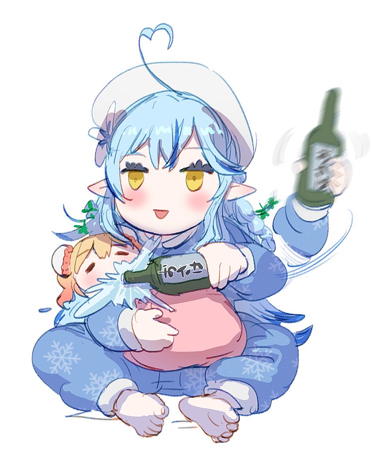 yukihana lamy and momosuzu nene (hololive) drawn by bow_(bhp)