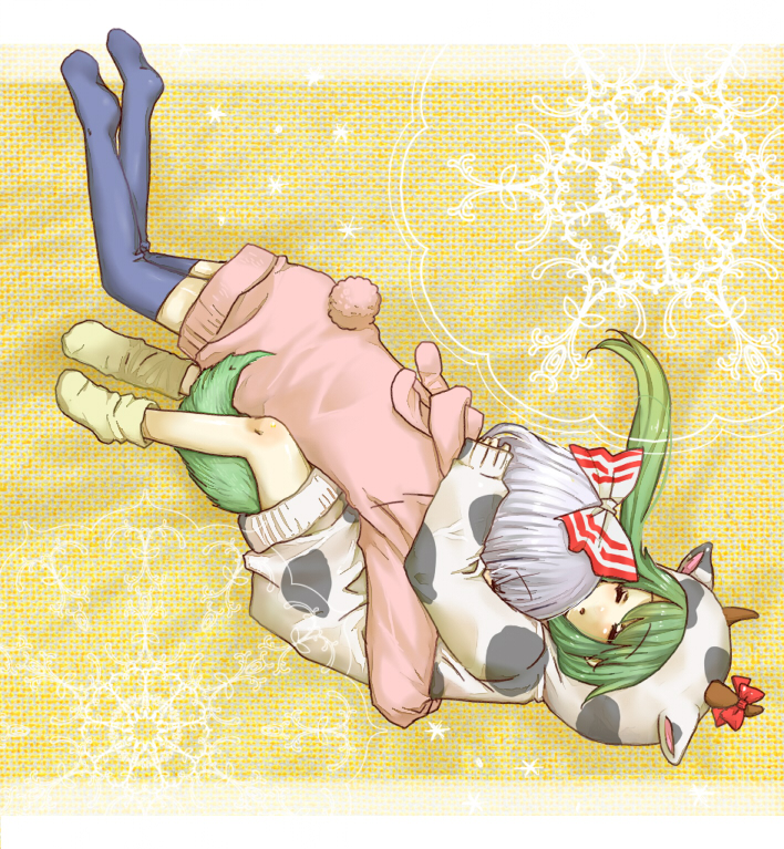 fujiwara no mokou, kamishirasawa keine, and ex-keine (touhou) drawn by mif