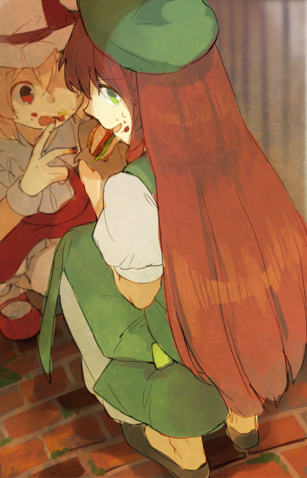 flandre scarlet and hong meiling (touhou) drawn by hichiko