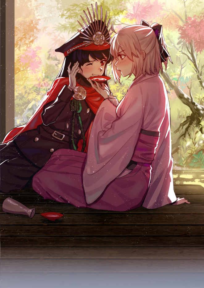 okita souji and oda nobunaga (fate and 2 more) drawn by majiang