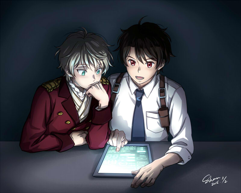 slaine troyard and kaizuka inaho (aldnoah.zero) drawn by shan2000