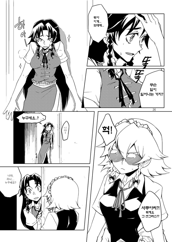 izayoi sakuya and hong meiling (touhou) drawn by tima