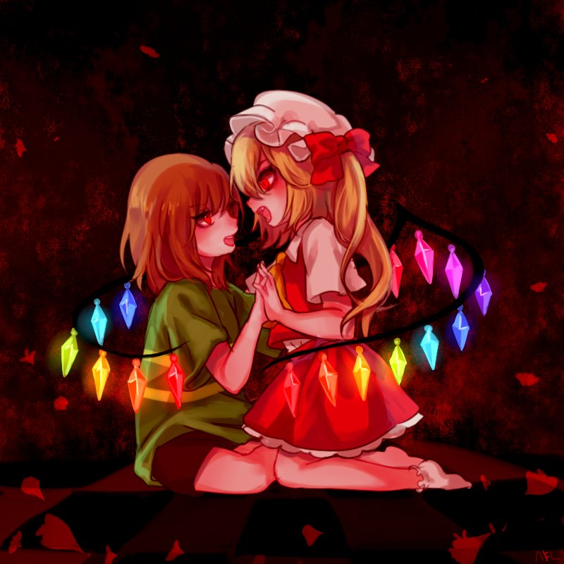 flandre scarlet and chara (touhou and 1 more) drawn by shan