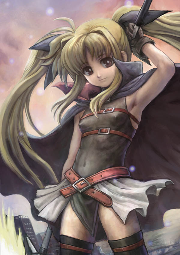 fate testarossa and bardiche (lyrical nanoha and 1 more) drawn by hamoto