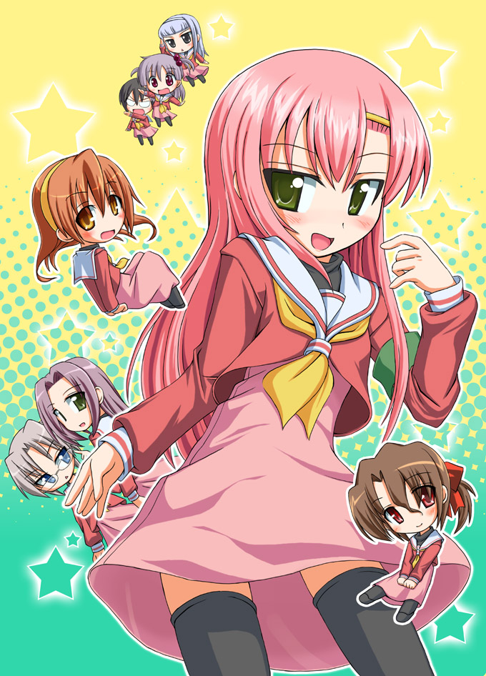 katsura hinagiku, maria, segawa izumi, hanabishi miki, harukaze chiharu, and 3 more (hayate no gotoku!) drawn by donmaru
