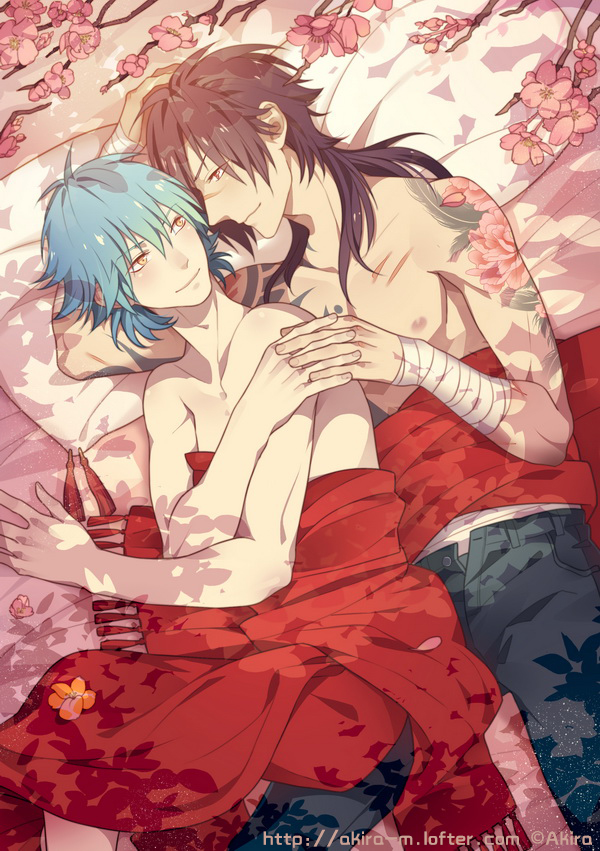 seragaki aoba and koujaku (dramatical murder) drawn by gu-akira