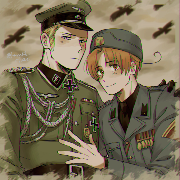 northern italy and germany (axis powers hetalia) drawn by haruki_chise