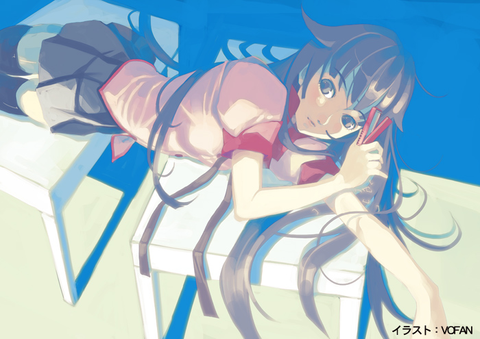 senjougahara hitagi (monogatari and 1 more) drawn by vofan