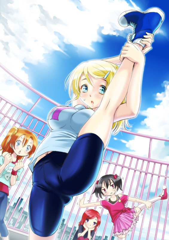 nishikino maki, yazawa nico, ayase eli, and kosaka honoka (love live! and 1 more) drawn by sogabe_toshinori