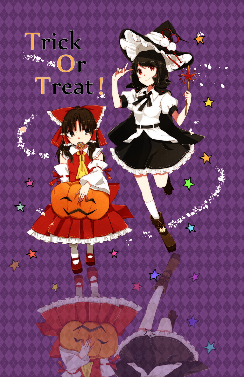 hakurei reimu and shameimaru aya (touhou) drawn by ark_tr