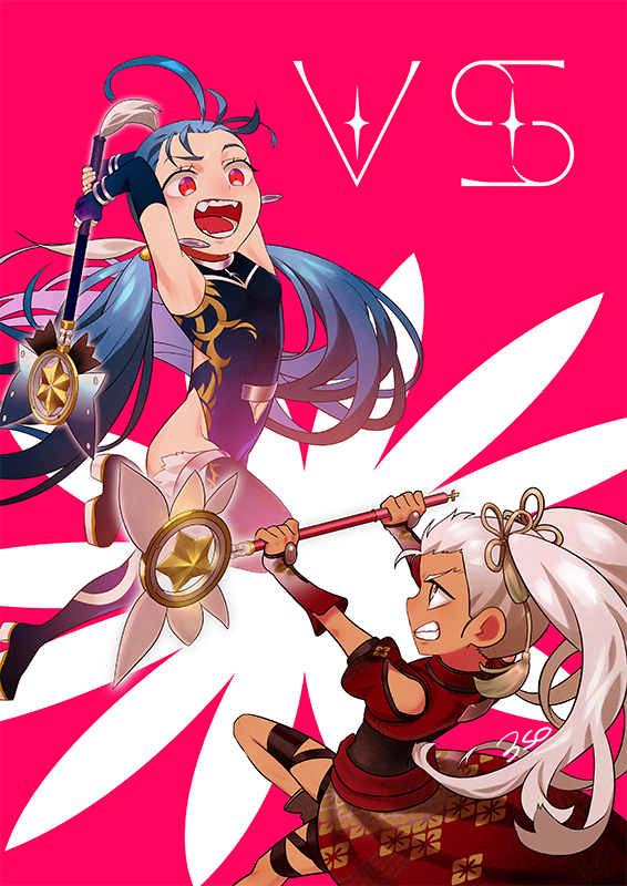 magical ruby, magical sapphire, lancer-tan, and archer-tan (fate and 2 more) drawn by sanso_(decadendash)