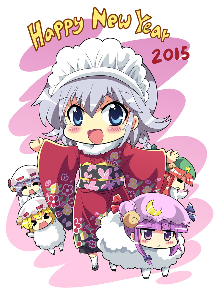 remilia scarlet, flandre scarlet, izayoi sakuya, patchouli knowledge, and hong meiling (touhou) drawn by colonel_aki