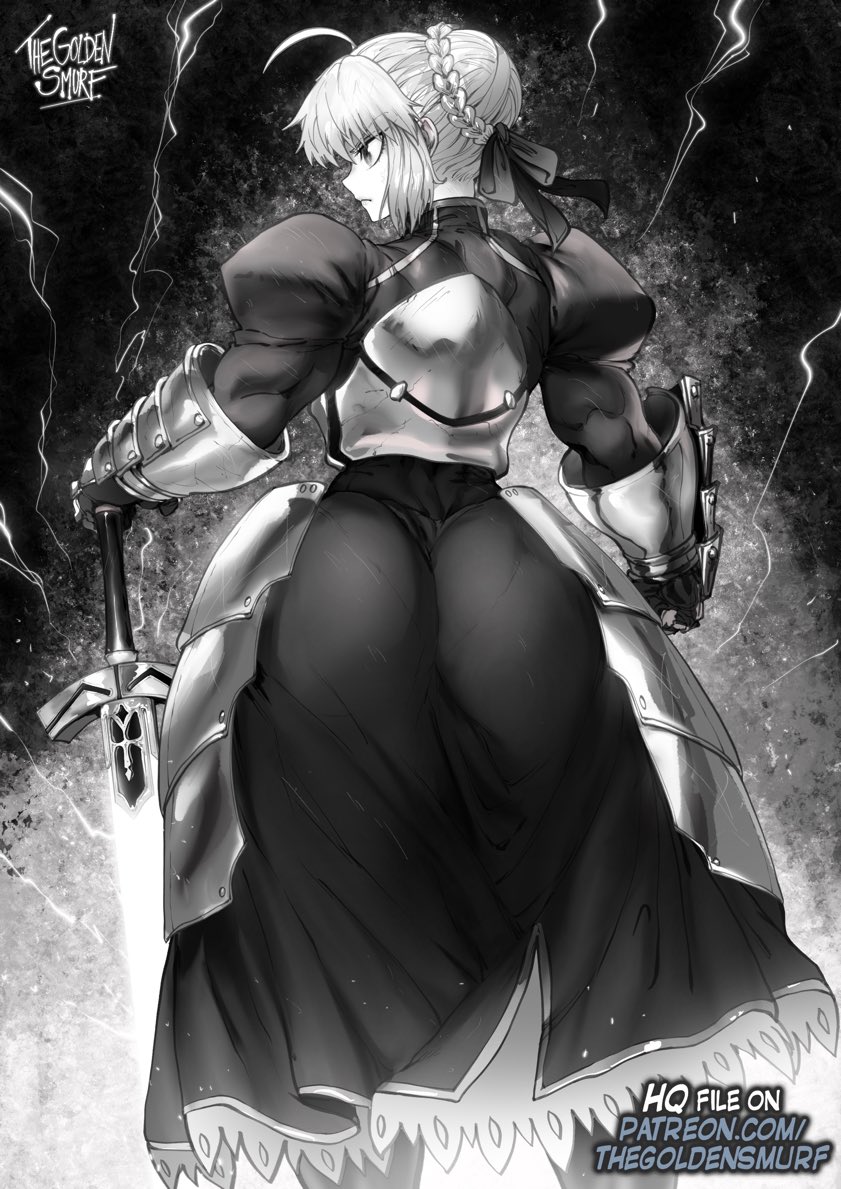 artoria pendragon (fate and 2 more) drawn by the_golden_smurf