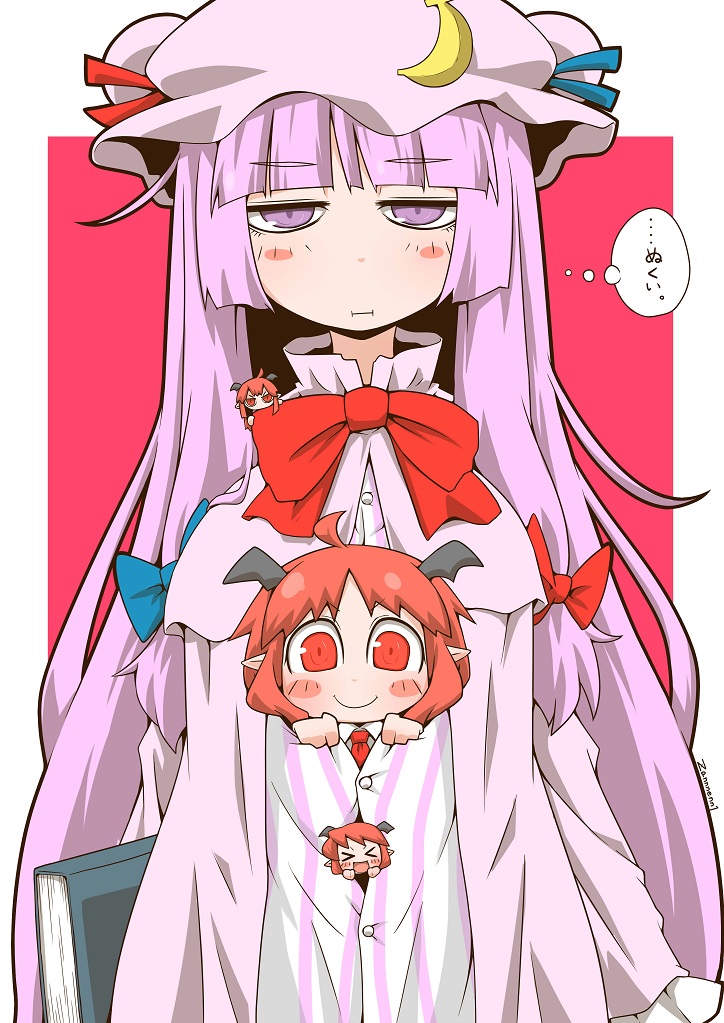 patchouli knowledge and koakuma (touhou) drawn by zannen_na_hito