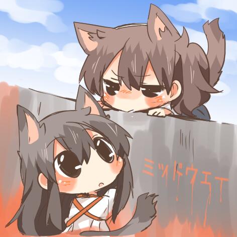 kaga and akagi (kantai collection) drawn by rebecca_(keinelove)