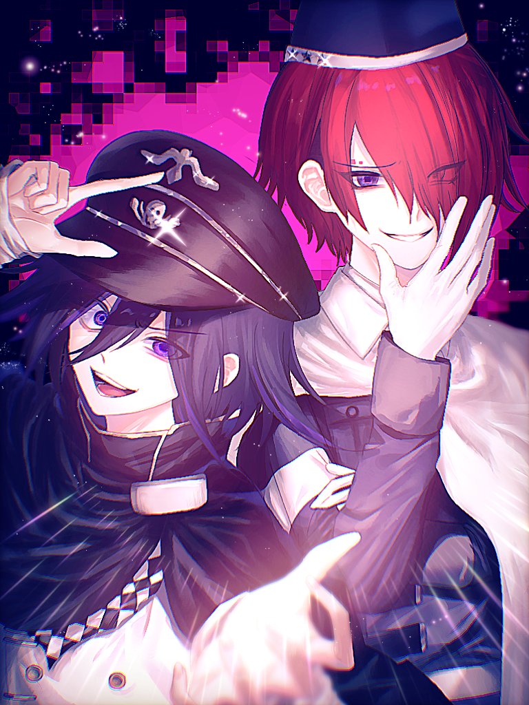 oma kokichi and yomi hellsmile (danganronpa and 2 more) drawn by teruha_kurumi