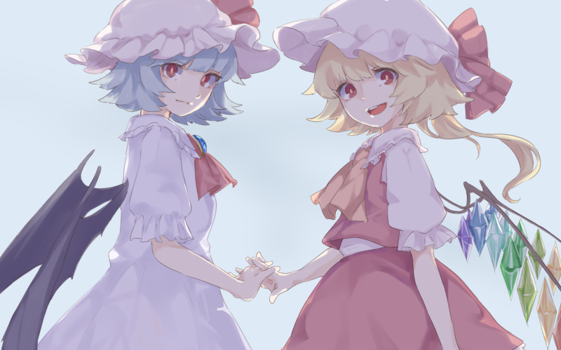 remilia scarlet and flandre scarlet (touhou) drawn by chishibuki_hiyoko