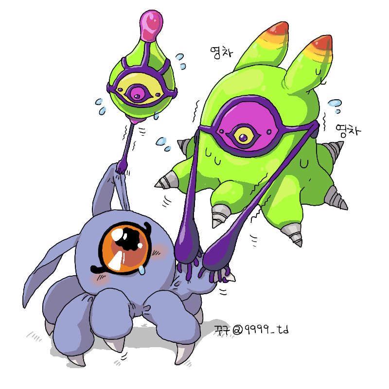 algomon, tsumemon, algomon baby ii, and algomon baby i (digimon) drawn by kkugu_(9999_td)
