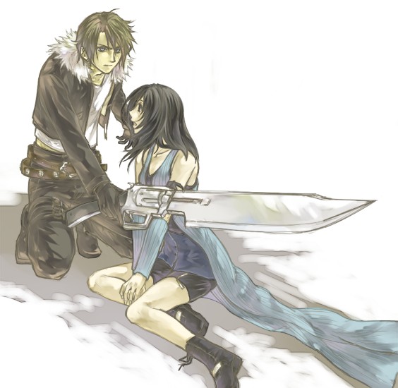 squall leonhart and rinoa heartilly (final fantasy and 1 more) drawn by hinokami
