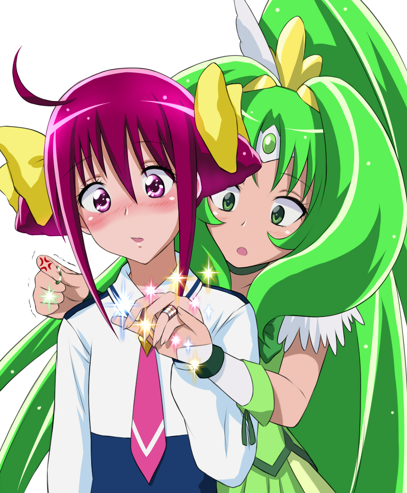 midorikawa nao, hoshizora miyuki, and cure march (precure and 1 more) drawn by suzushiro_yukari