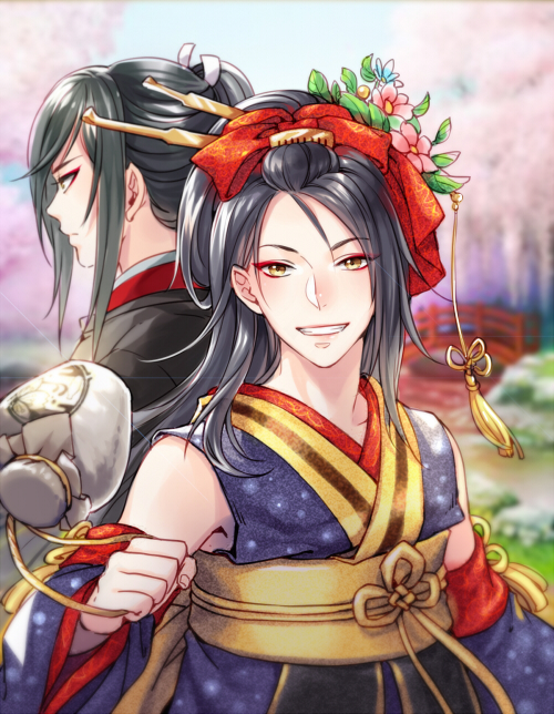 tarou tachi and jirou tachi (touken ranbu) drawn by kangetsu_(fhalei)