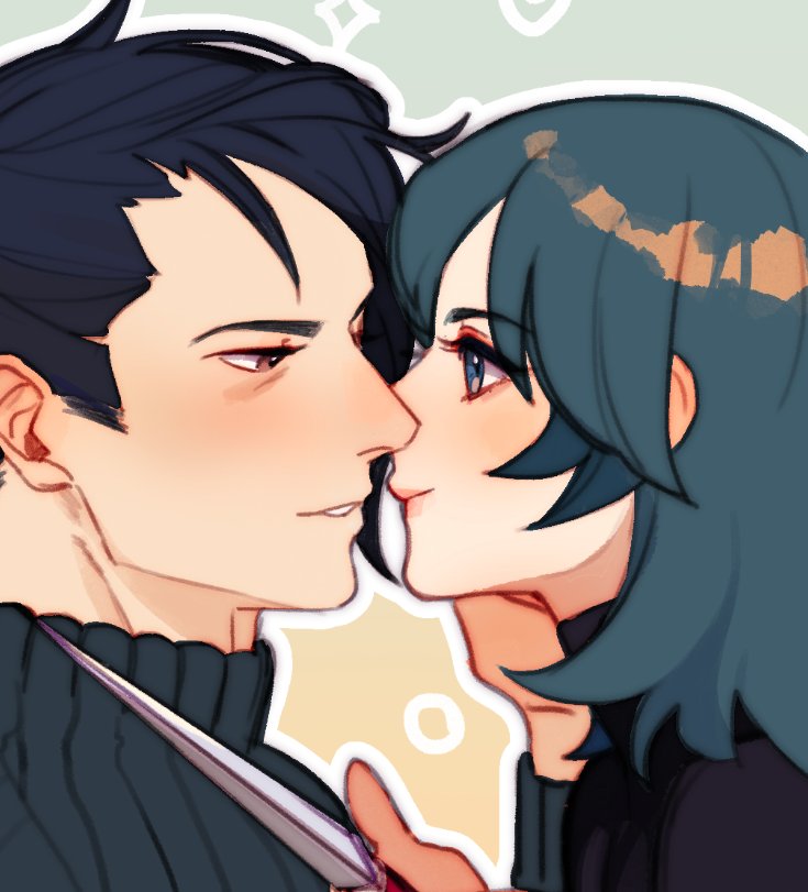 female byleth and felix hugo fraldarius (fire emblem and 1 more) drawn by eva_smith