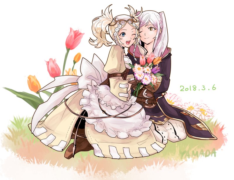 female robin and lissa (fire emblem and 1 more) drawn by yamada_(ymdroygbiv)