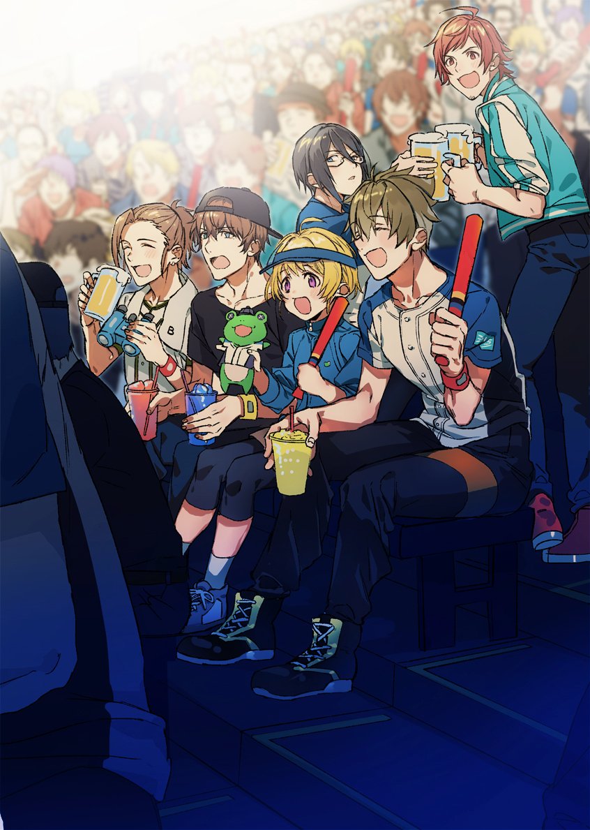 pierre bichelberger, tendo teru, watanabe minori, kashiwagi tsubasa, takajo kyoji, and 2 more (idolmaster and 1 more) drawn by nana_tetra