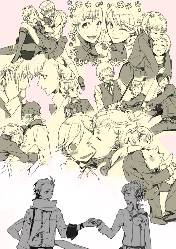 aigis, shiomi kotone, takeba yukari, kirijou mitsuru, yamagishi fuuka, and 6 more (persona and 2 more) drawn by arubon