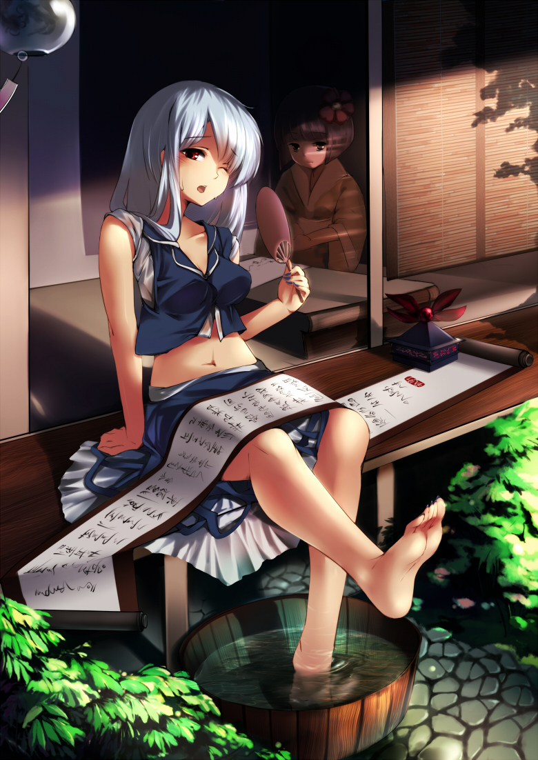 kamishirasawa keine and hieda no akyuu (touhou) drawn by cofepig