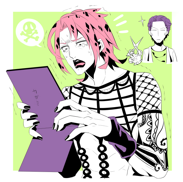 kira yoshikage and diavolo (jojo no kimyou na bouken and 1 more) drawn by tsubasuke