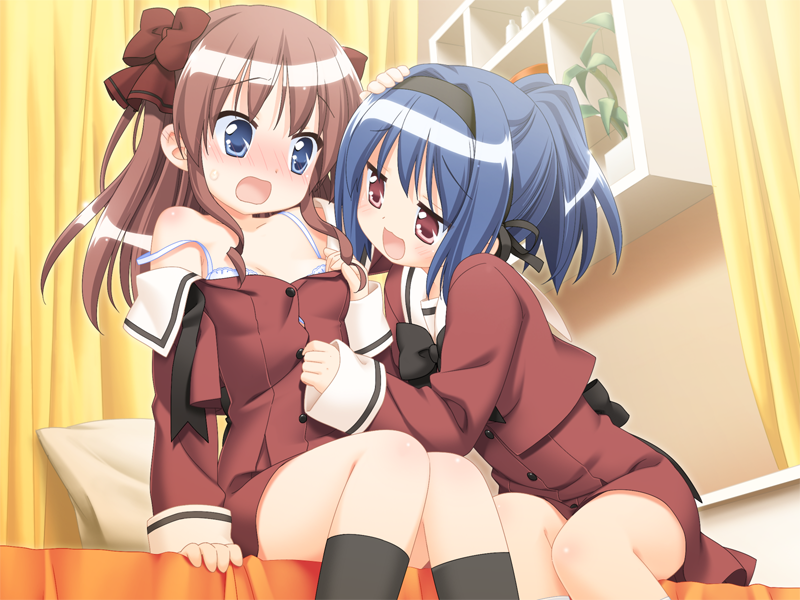 yuuki amane and hanemura kaori (sono hanabira ni kuchizuke wo and 1 more) drawn by kani_biimu