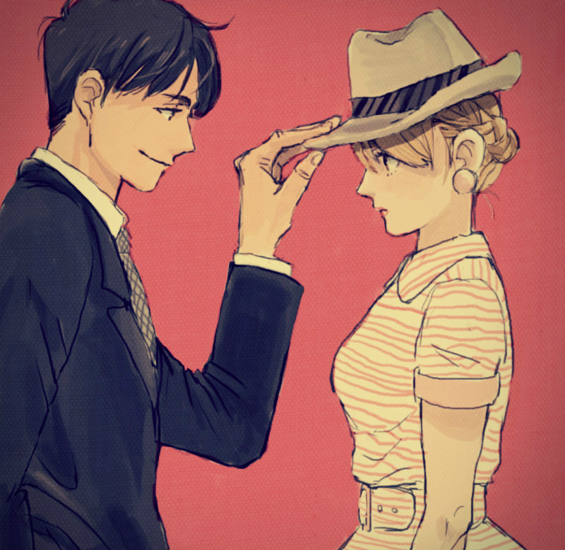 riza hawkeye and roy mustang (fullmetal alchemist) drawn by mu_(jaiguru-eyeball)