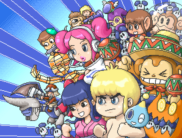 shinguuji sakura, ulala, nights, opa-opa, alex kidd, and 9 more (sonic and 14 more) drawn by paul_robertson