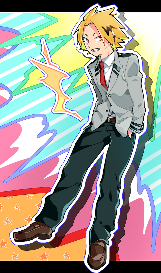 kaminari denki (boku no hero academia) drawn by nihoncha_(nibantya)