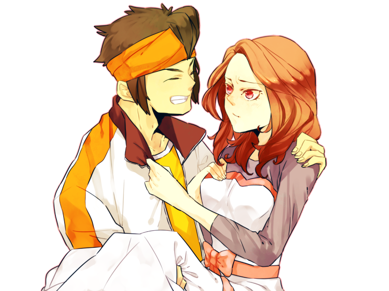endou mamoru and raimon natsumi (inazuma eleven and 1 more) drawn by 4tew