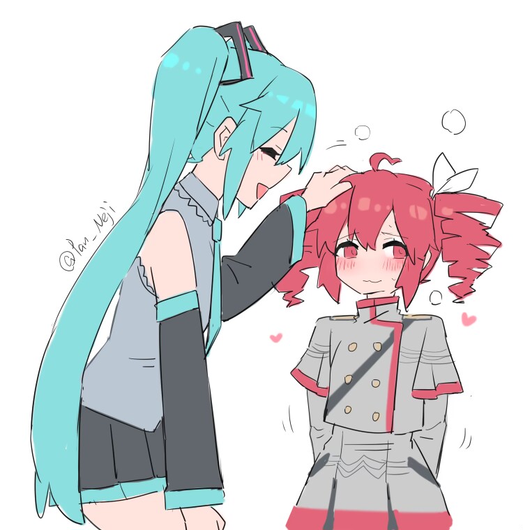 hatsune miku and kasane teto (vocaloid and 2 more) drawn by nejikyuu